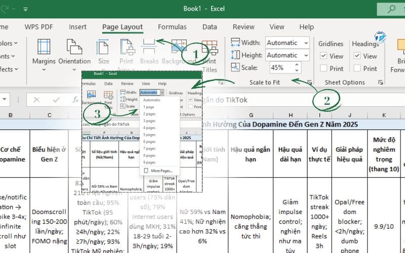 Hình ảnh in ngang vừa trang giấy A4 trong Excel bước 3 -  Scale to Fit – Vừa khít 1 trang